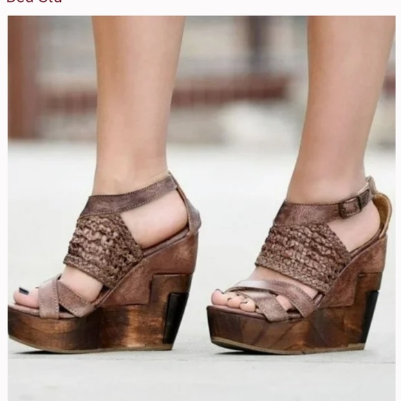 BED STU Petra Wooden Heel Wedge Sandals - Picture 15 of 15